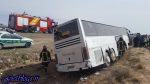 58 مصدوم در پی واژگونی اتوبوس در محور دامغان